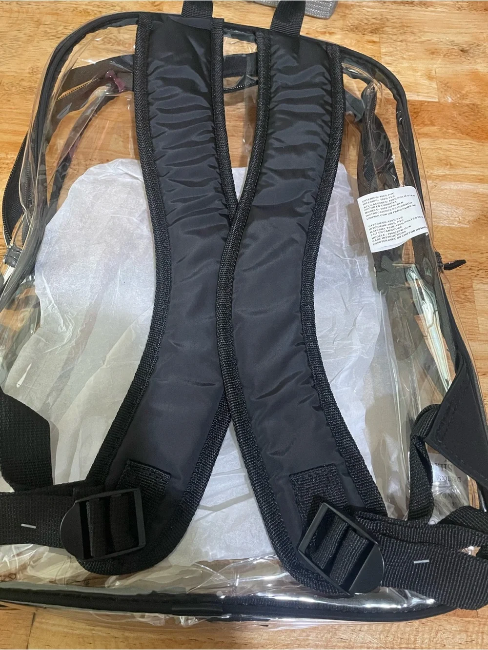 Eastsport Transparent Clear Backpack with Black Trim